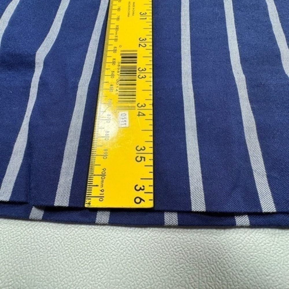 Tommy Bahama Dress M Medium Blue White Vista Stripe V Neck Flutter Sleeve Casual - Picture 15 of 16